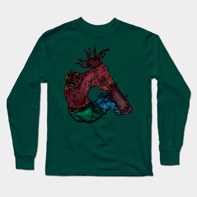 Burn Bear Descends! Long Sleeve T-Shirt by Wader Salad